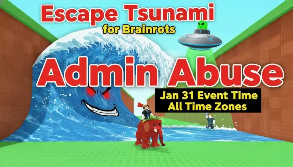 Escape Tsunami for Brainrots Admin Abuse – Jan 31 Event Time and All Time Zones
